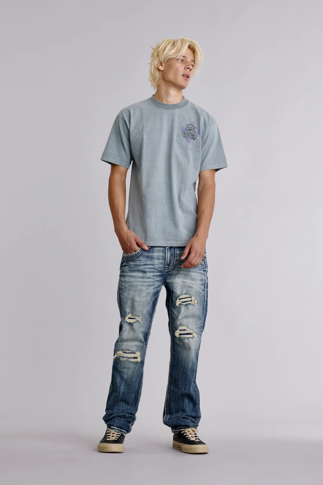Crest Tee in Sky Gray - Image 3
