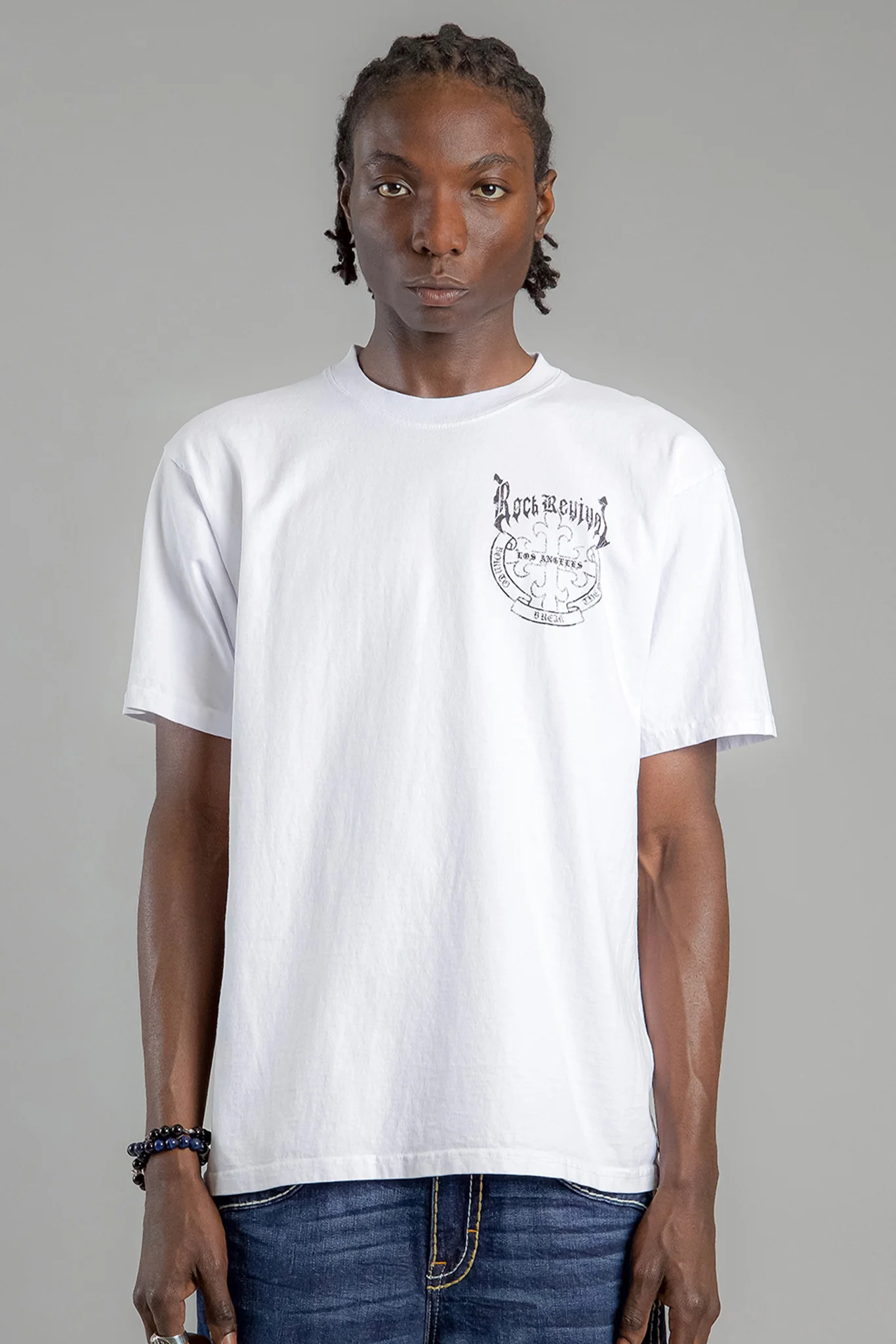 Baroque Cross Graphic Tee in White