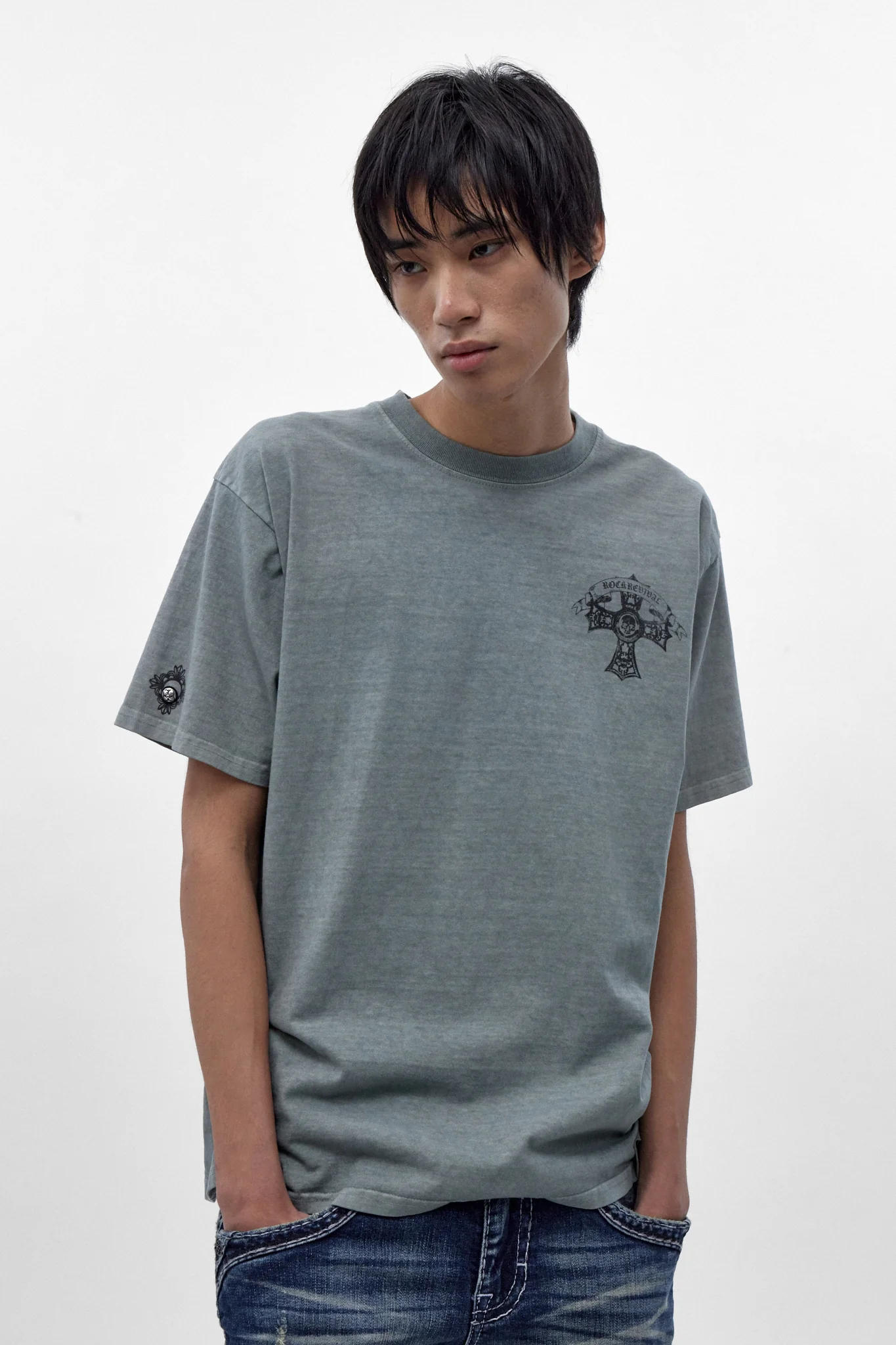 Rock Revival Relic Tee in Gray