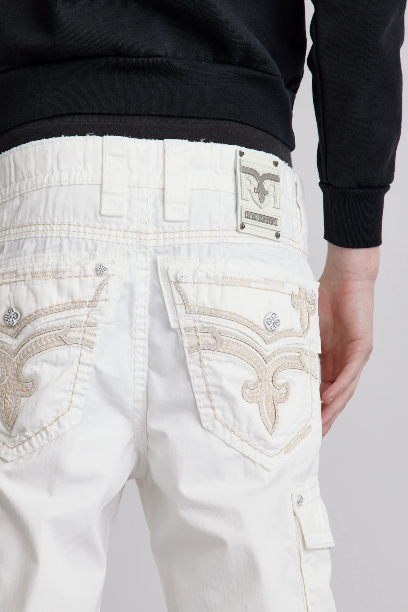 White Cargo Shorts - Image 3
