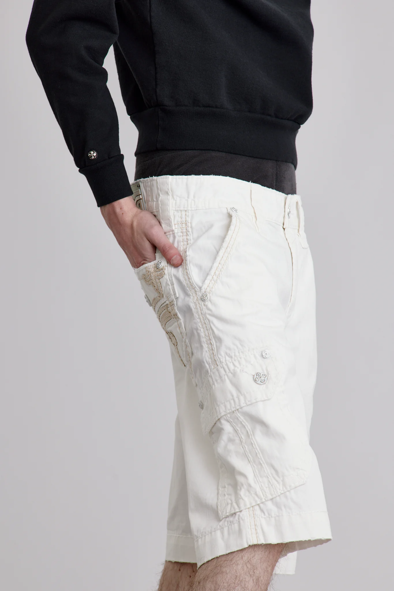 White Cargo Shorts - Image 4