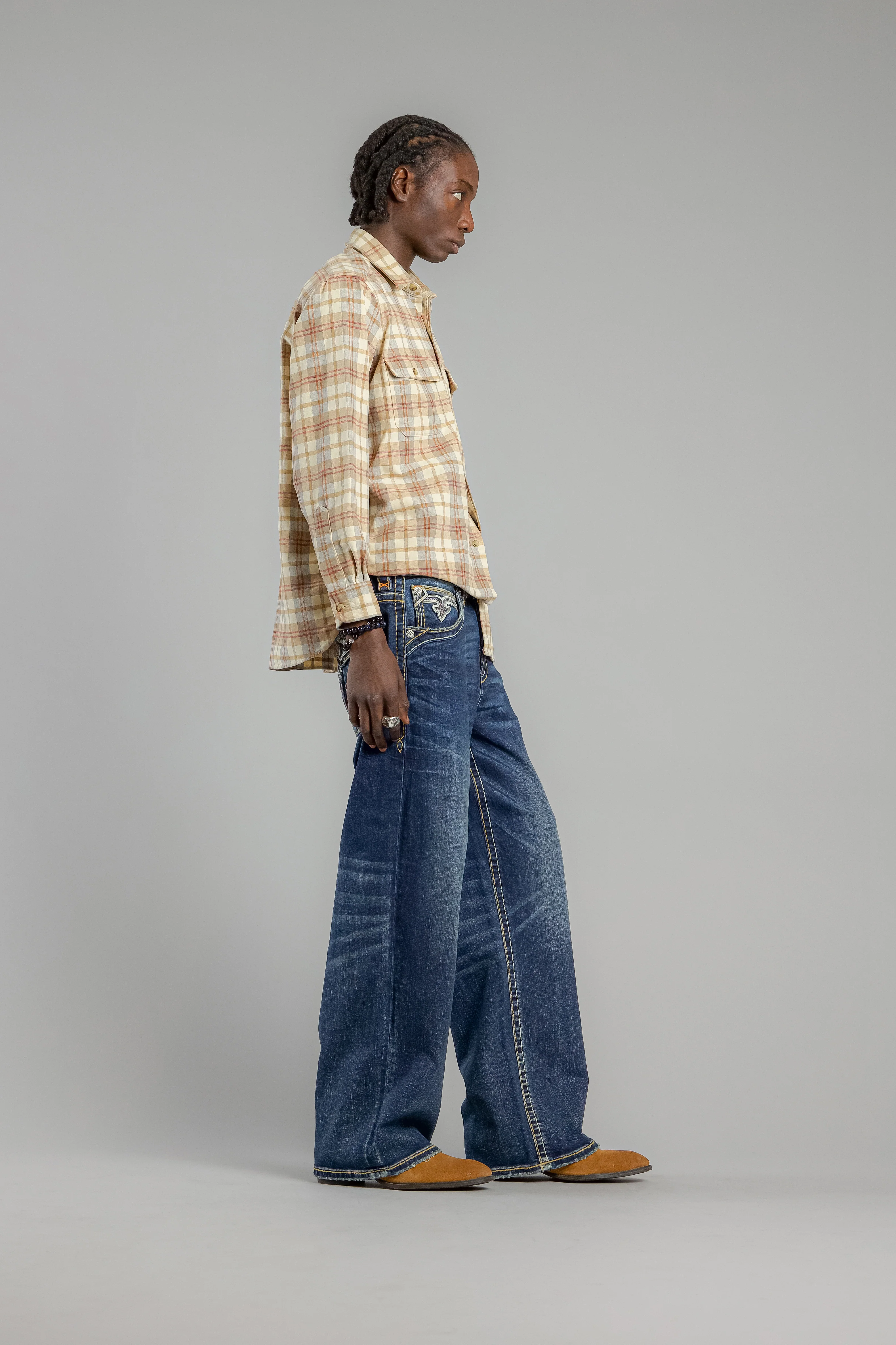 Thorne Baggy 3 Jeans in Dark Blue - Image 4