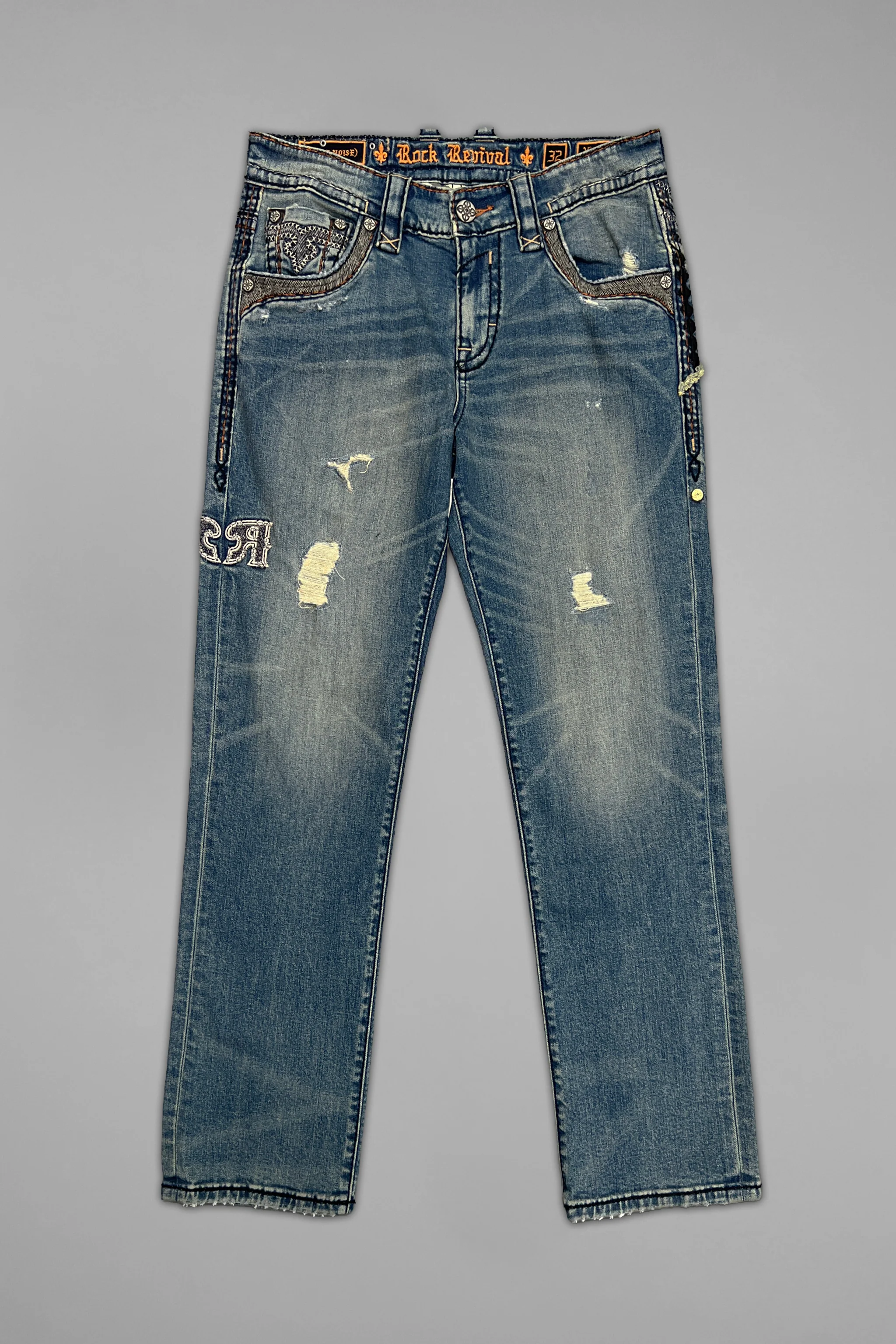 Vinton Straight Jeans in Medium Blue - GR Collection - Image 6