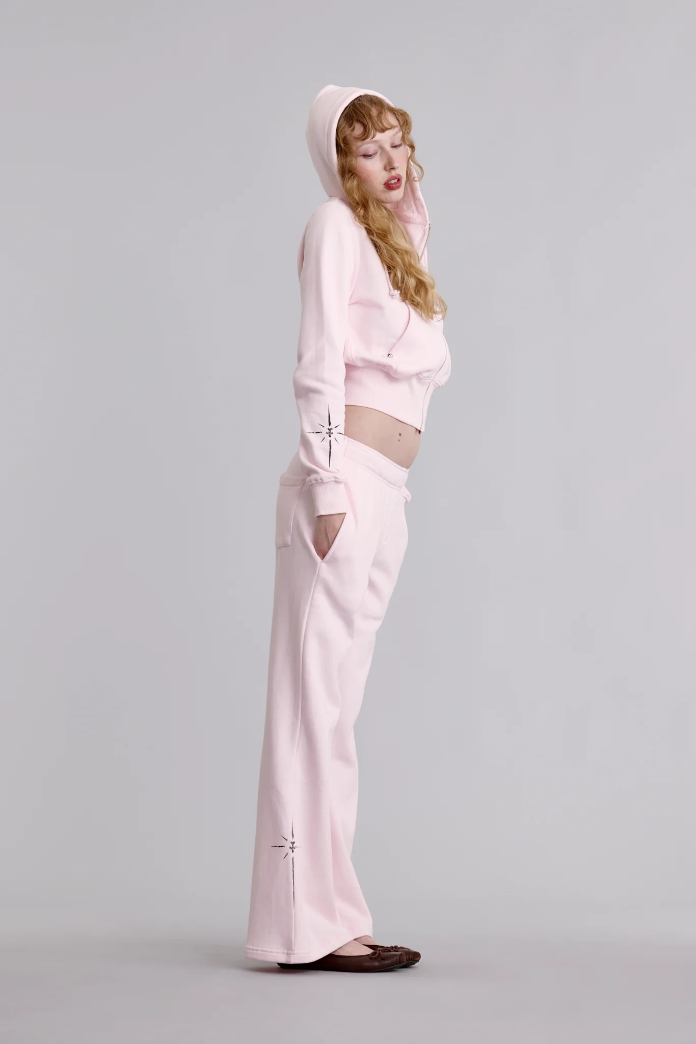 Starburst Flare Sweatpants in Pink - Image 3