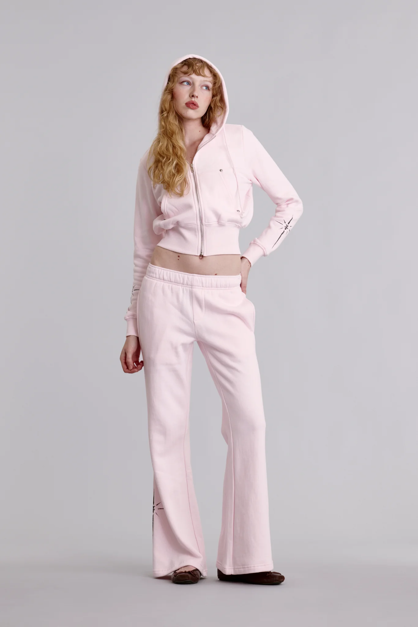 Starburst Flare Sweatpants in Pink - Image 4