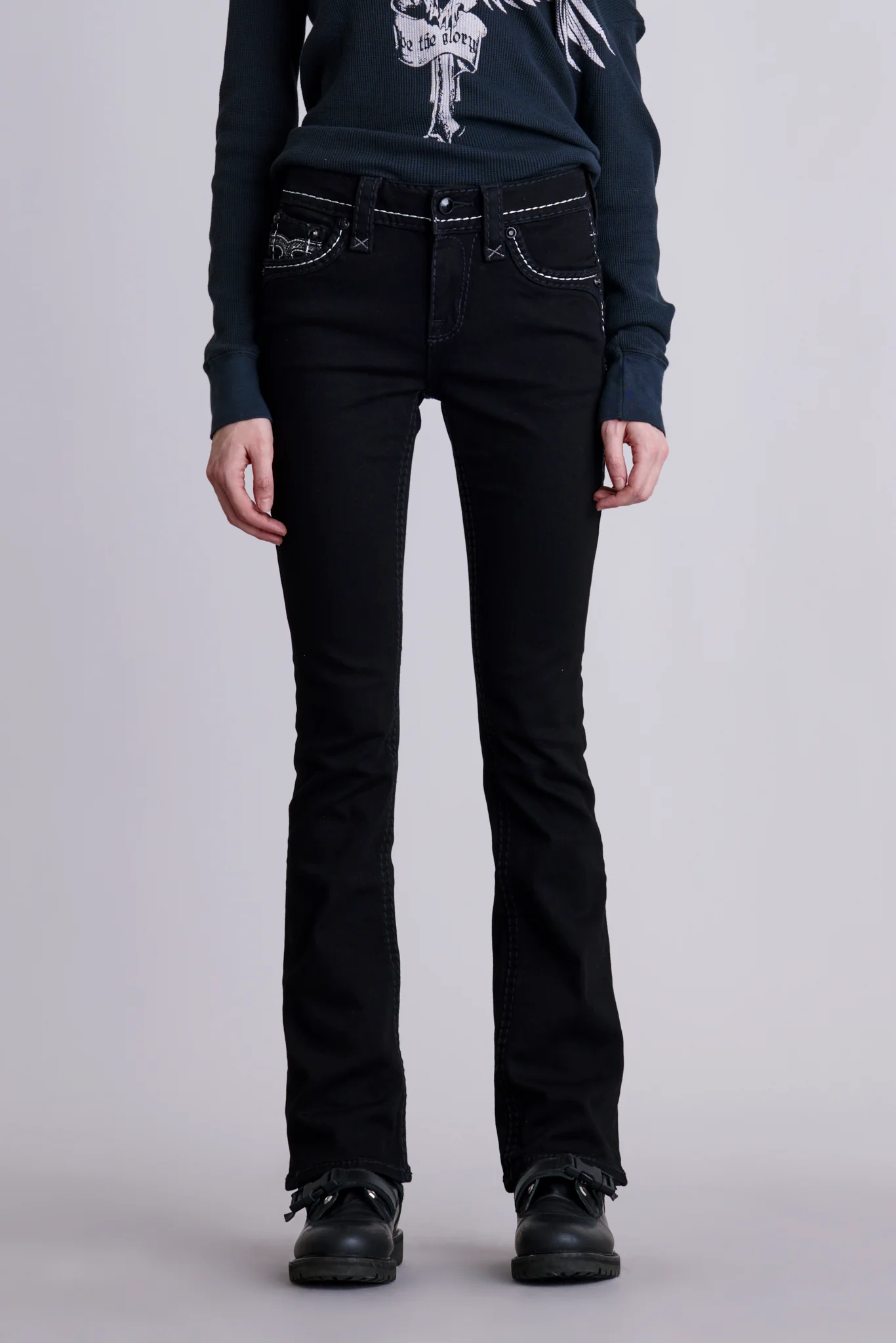 Yui Bootcut Jeans in Black - Image 5