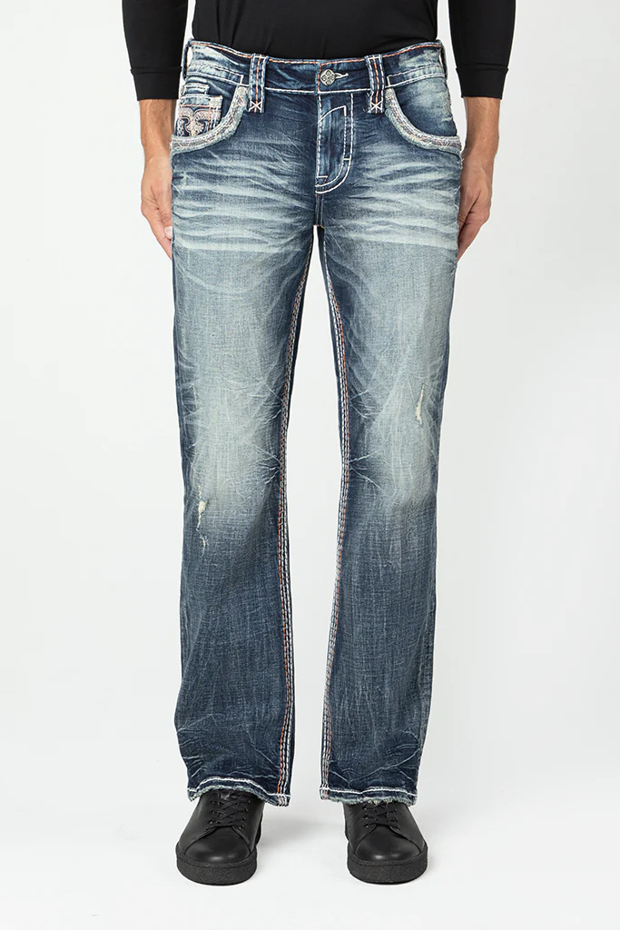Zaid In Dark Blue Bootcut Jeans - Image 8
